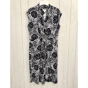 Charter Club Black White Blue Belle Sleeveless Dress Size 0X NWT